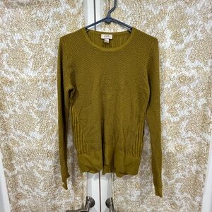 LOFT Women's Mustard Crew Neck Sweater